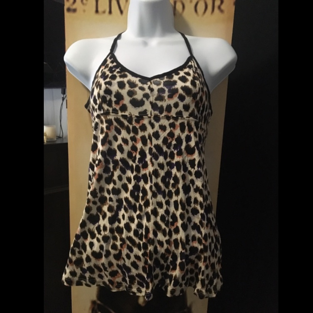 Leopard Print Top with open back